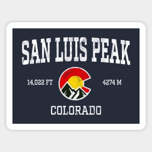 San Luis Peak Colorado 14ers Vintage Athletic Mountains Magnet